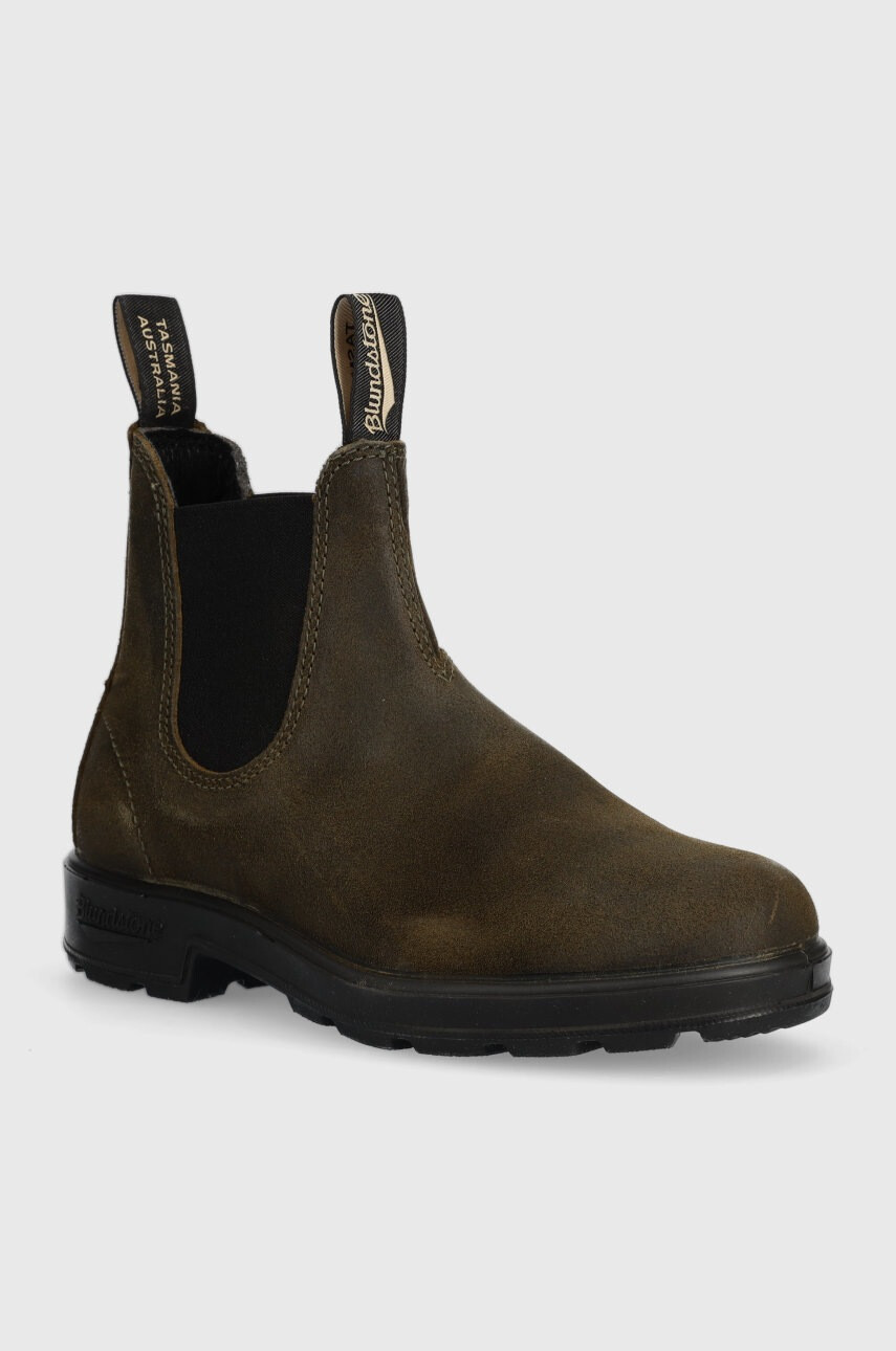 Blundstone Кожени боти челси в зелено с равна подметка - Pepit.bg