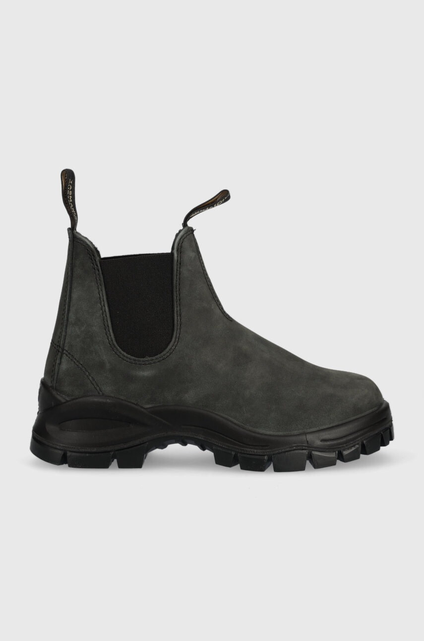 Blundstone Велурени боти челси 2238 в черно с платформа - Pepit.bg