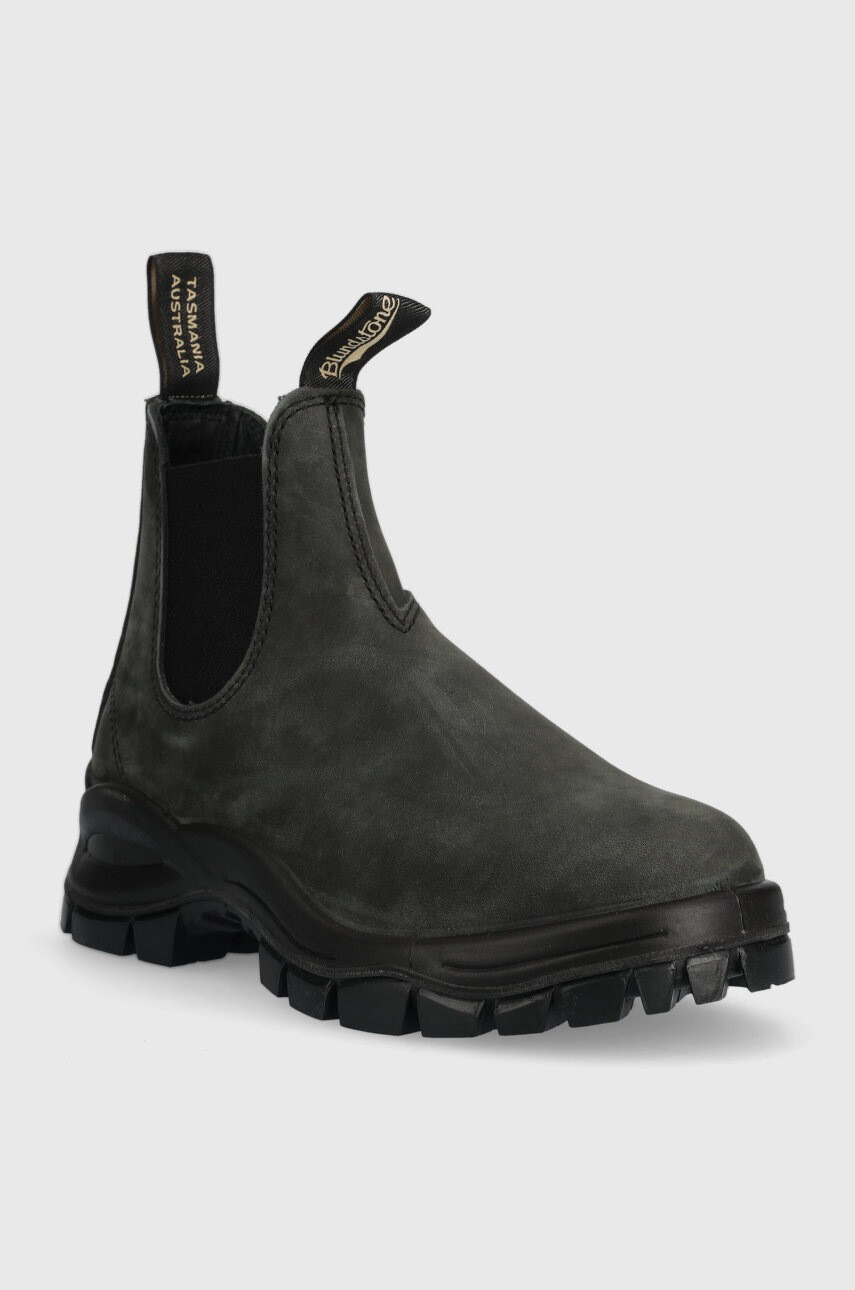 Blundstone Велурени боти челси 2238 в черно с платформа - Pepit.bg
