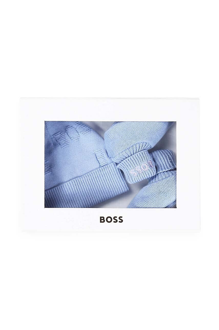 Boss Бебешки памучен комплект в синьо - Pepit.bg