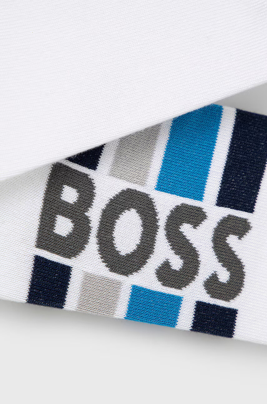 Boss Чорапи (2 чифта) мъжки в бяло - Pepit.bg