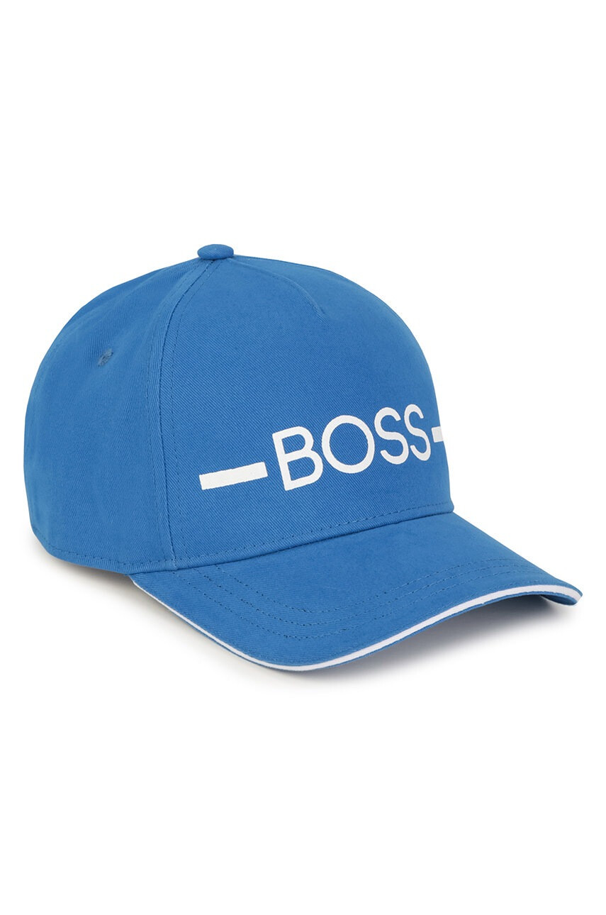 Boss Детска памучна шапка с апликация - Pepit.bg