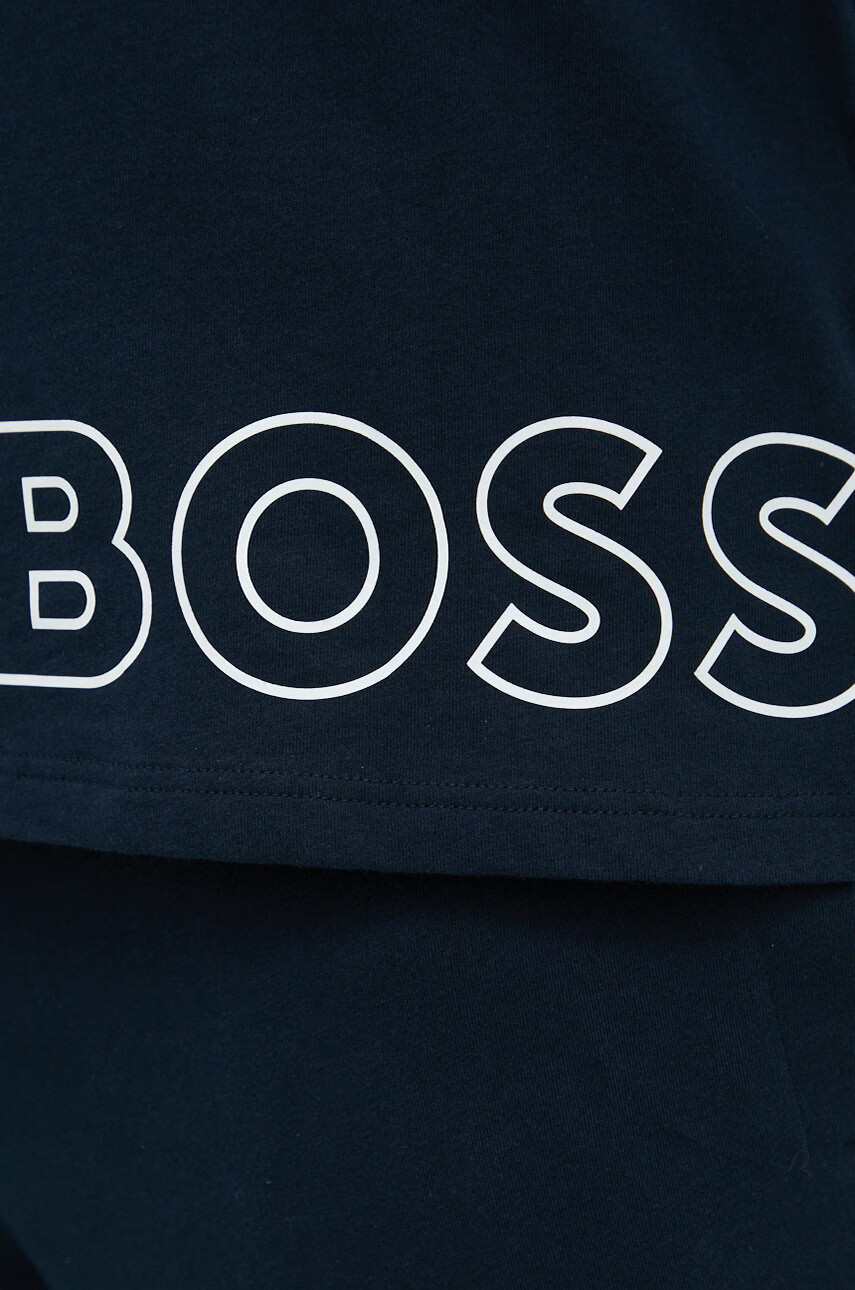 Boss Домашен суичър в черно с принт - Pepit.bg