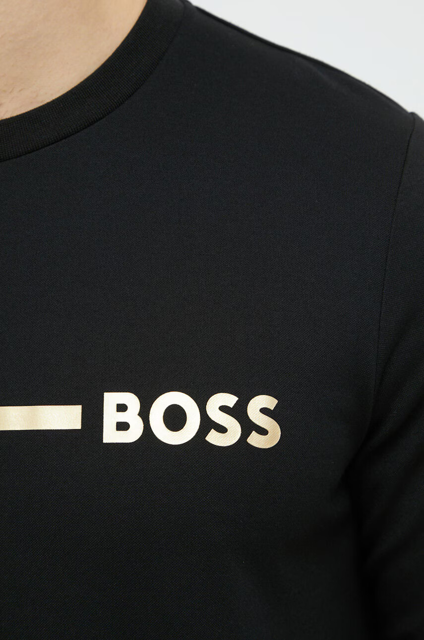 Boss Домашен суичър в черно с принт - Pepit.bg