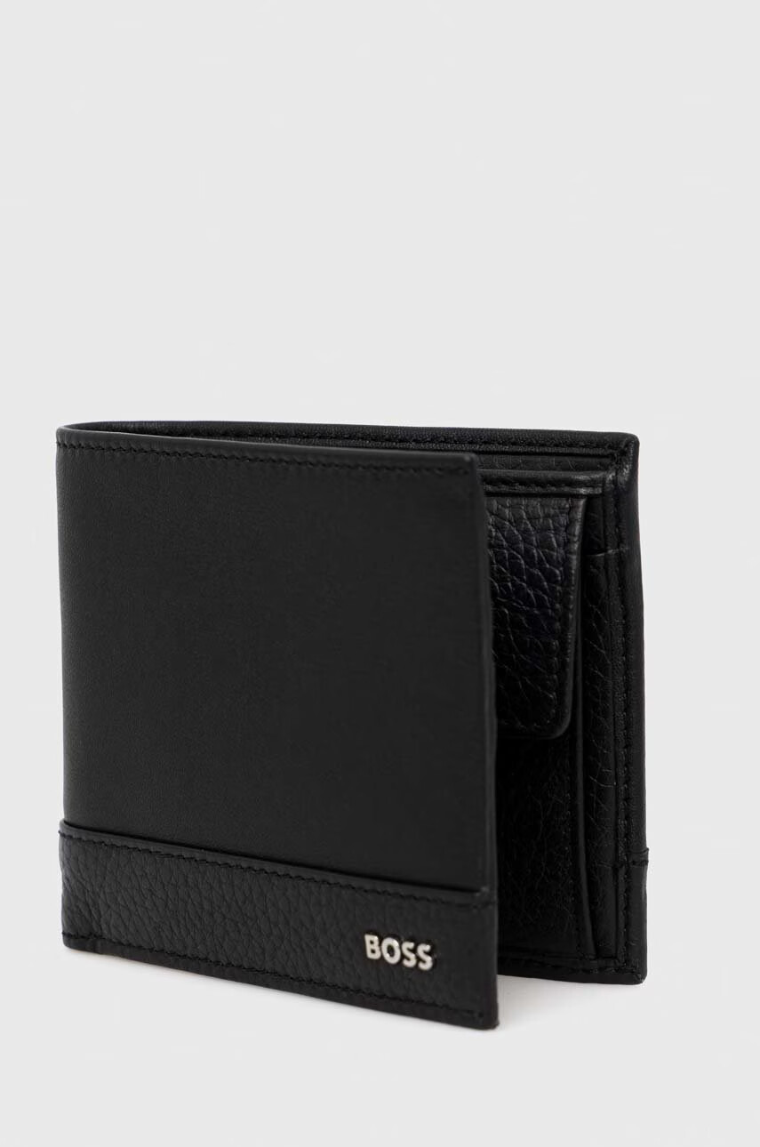 Boss Кожен портфейл мъжки в черно - Pepit.bg