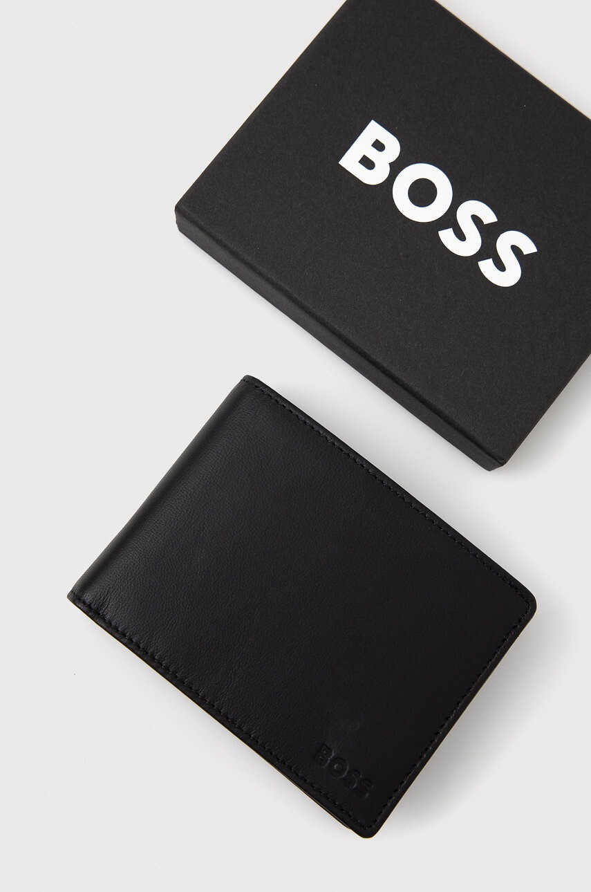 Boss Кожен портфейл мъжки в черно - Pepit.bg