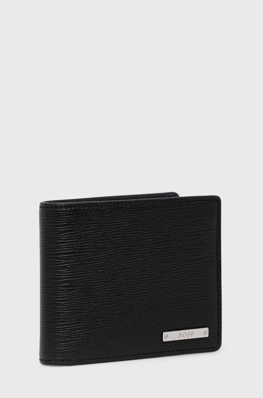 Boss Кожен портфейл мъжки в черно - Pepit.bg