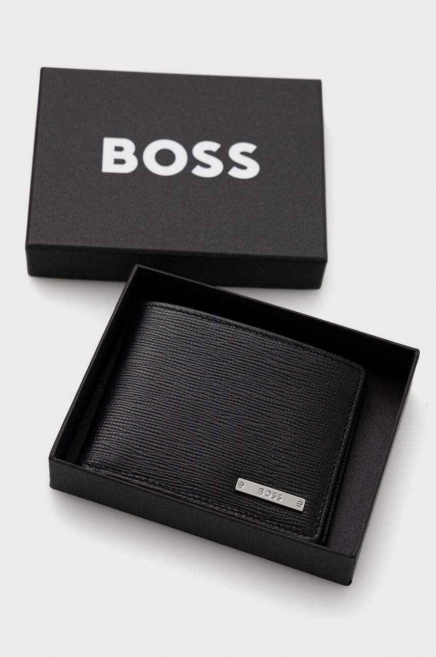 Boss Кожен портфейл мъжки в черно - Pepit.bg