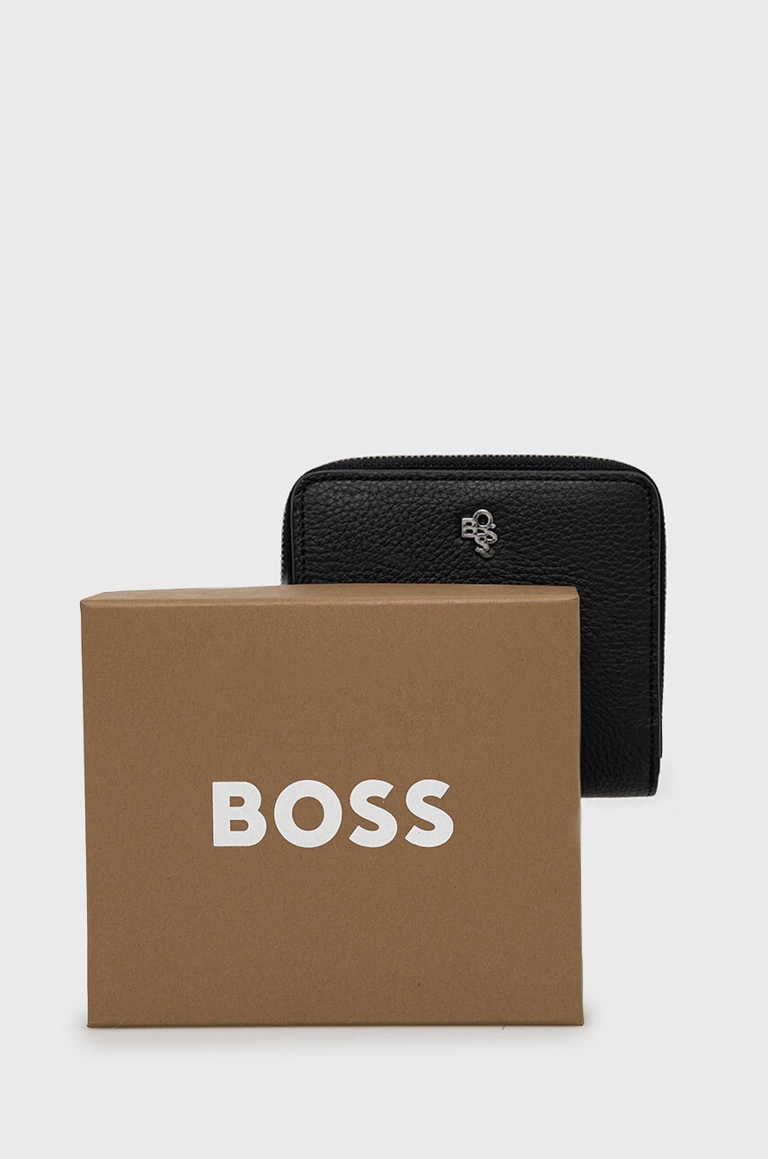 Boss Кожен портфейл дамски в черно - Pepit.bg