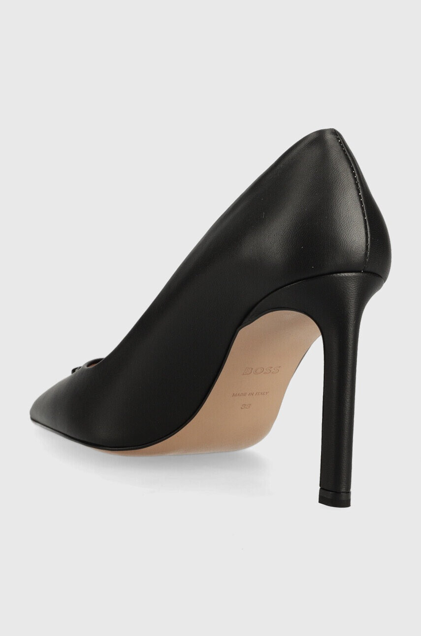 Boss Кожени обувки с висок ток Janet в черно 50488242 - Pepit.bg