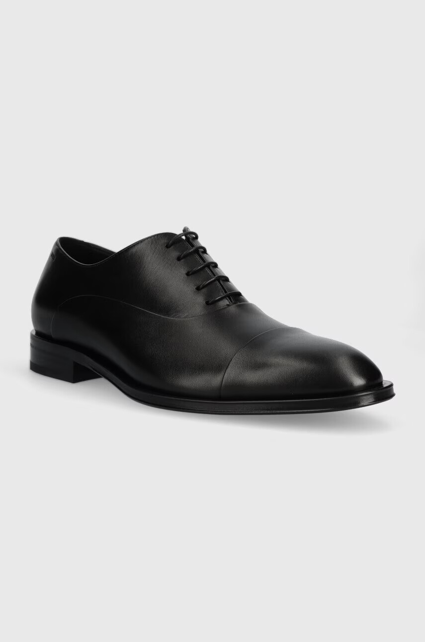 Boss Кожени половинки обувки Derrek в черно 50495997 - Pepit.bg