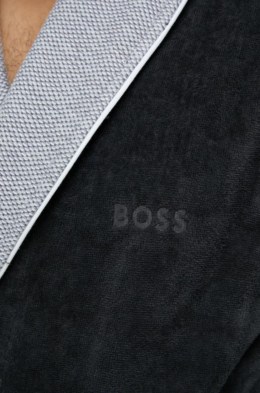 Boss Памучен халат в сиво - Pepit.bg