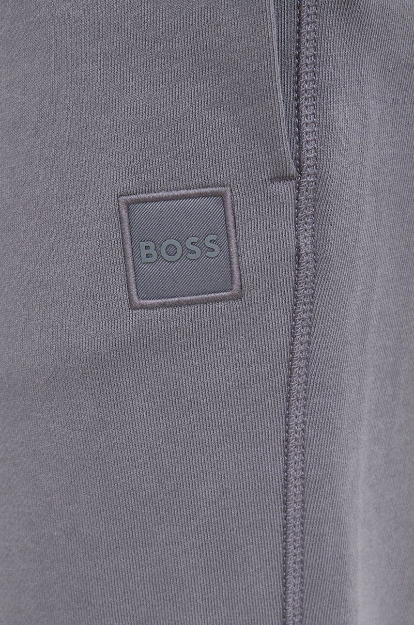 Boss Orange Памучен спортен панталон BOSS CASUAL в сиво с изчистен дизайн - Pepit.bg