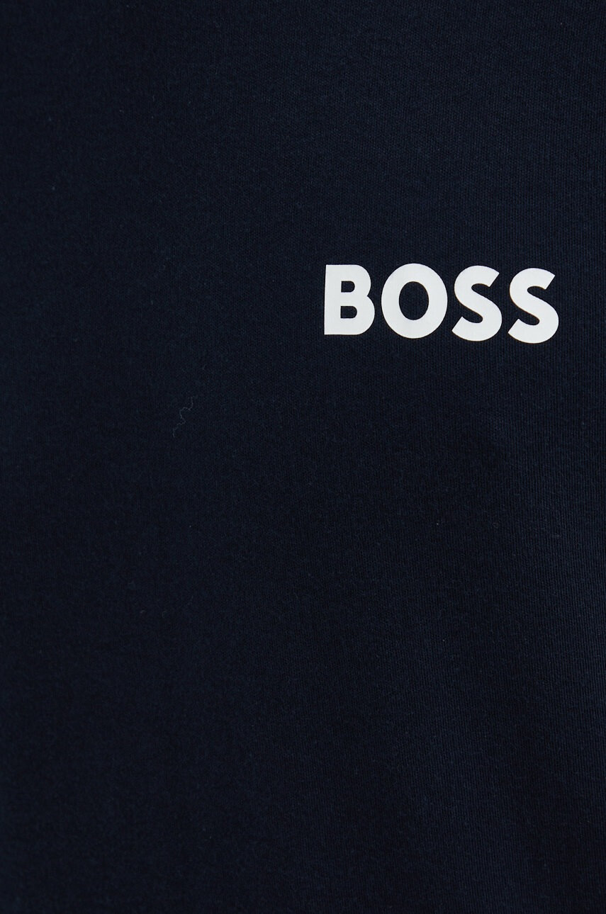 Boss Памучен суичър в тъмносиньо с принт - Pepit.bg