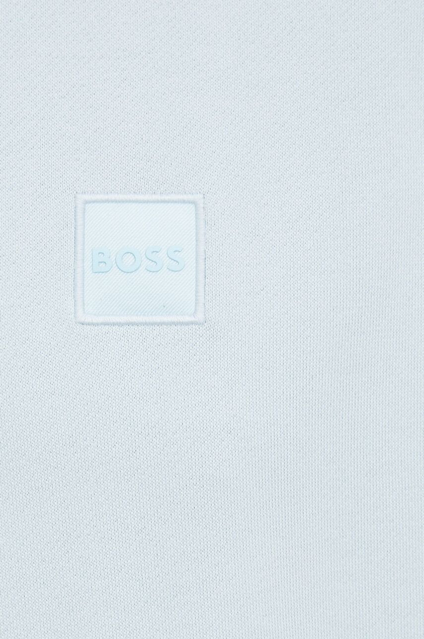 Boss Orange Памучен суичър BOSS BOSS CASUAL в черно с качулка с изчистен дизайн - Pepit.bg