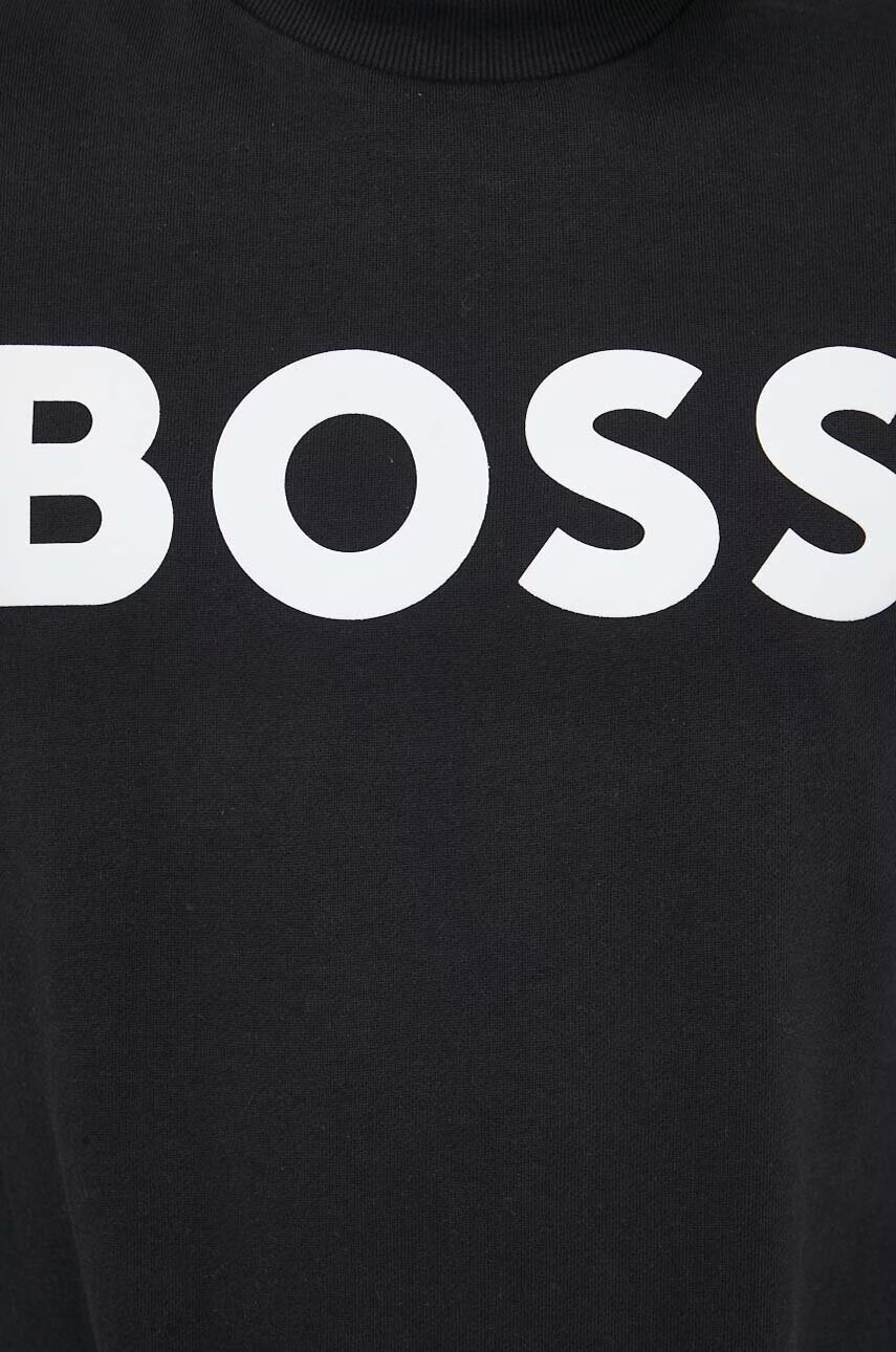 Boss Orange Памучен суичър в черно с принт - Pepit.bg