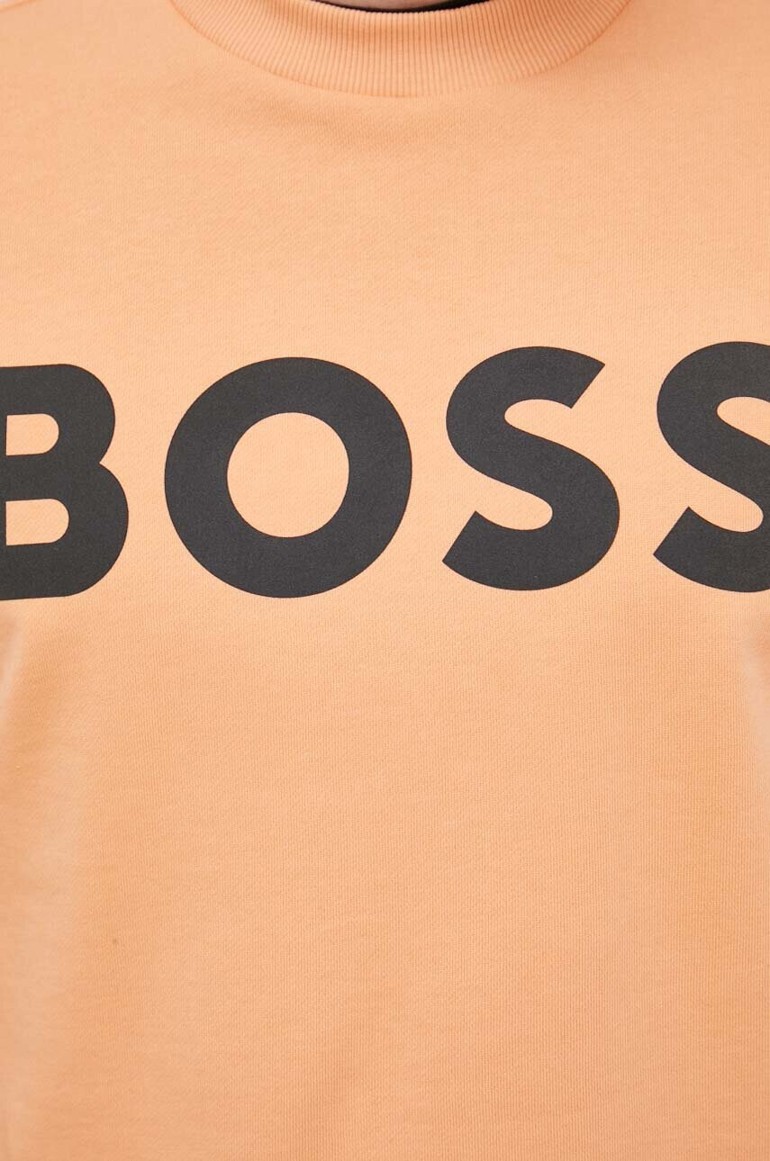 Boss Orange Памучен суичър в оранжево с принт - Pepit.bg