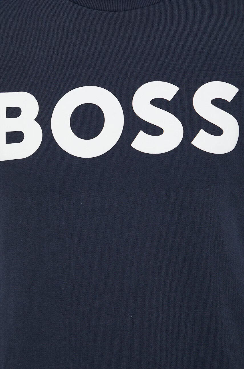 Boss Orange Памучен суичър в тъмносиньо с принт - Pepit.bg
