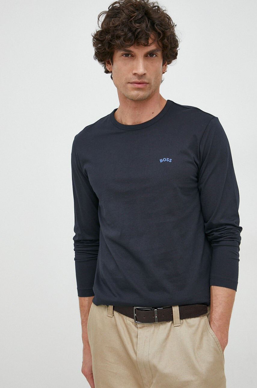 Boss Памучна блуза с дълги ръкави athleisure - Pepit.bg