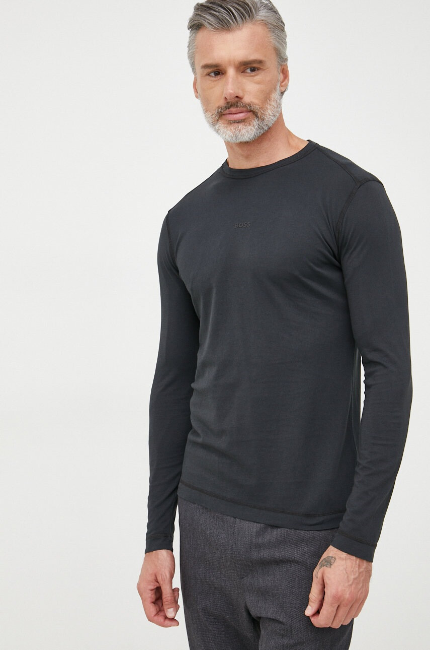 Boss Памучна блуза с дълги ръкави Casual - Pepit.bg