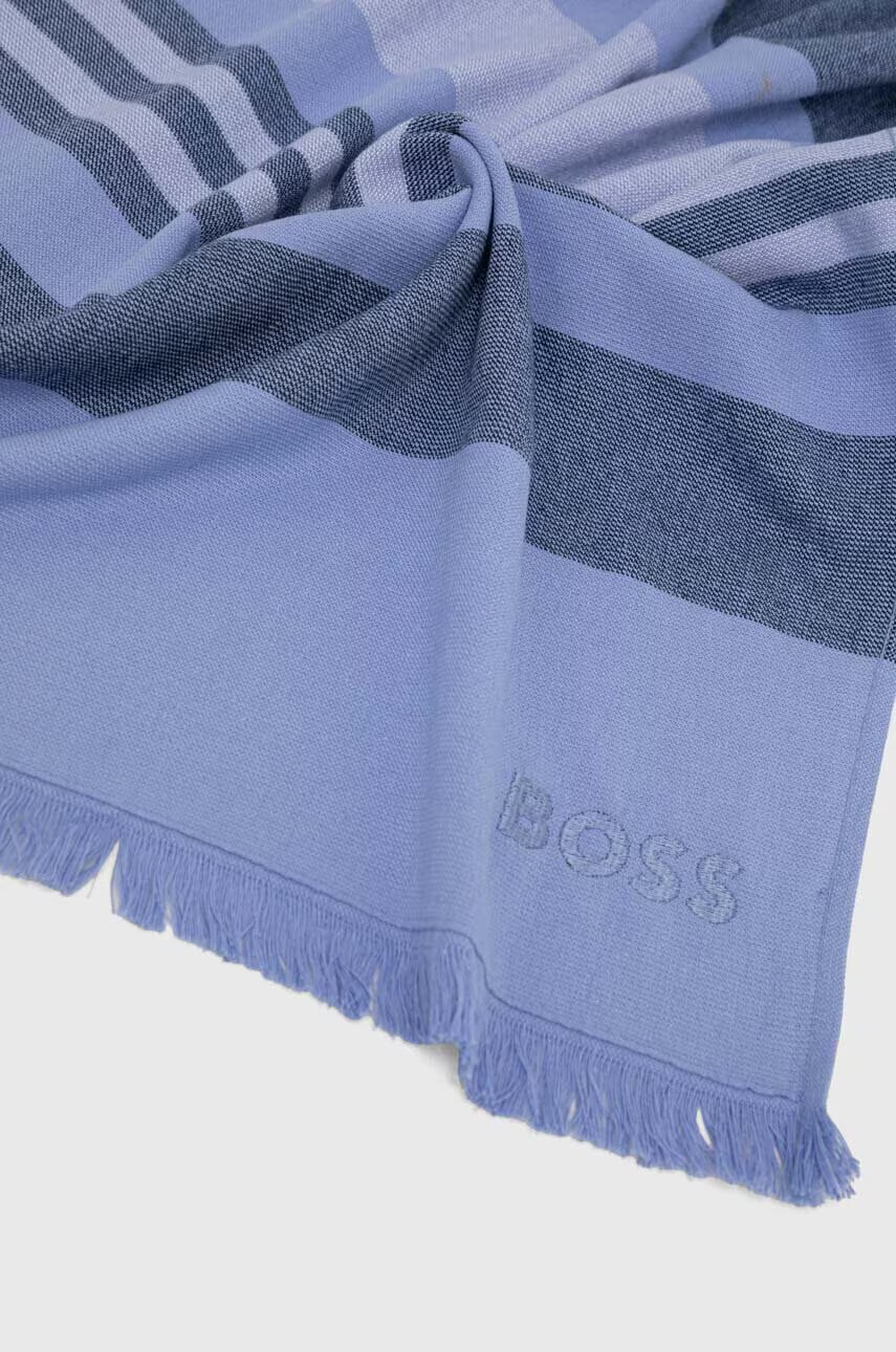 Boss Памучна кърпа в синьо - Pepit.bg