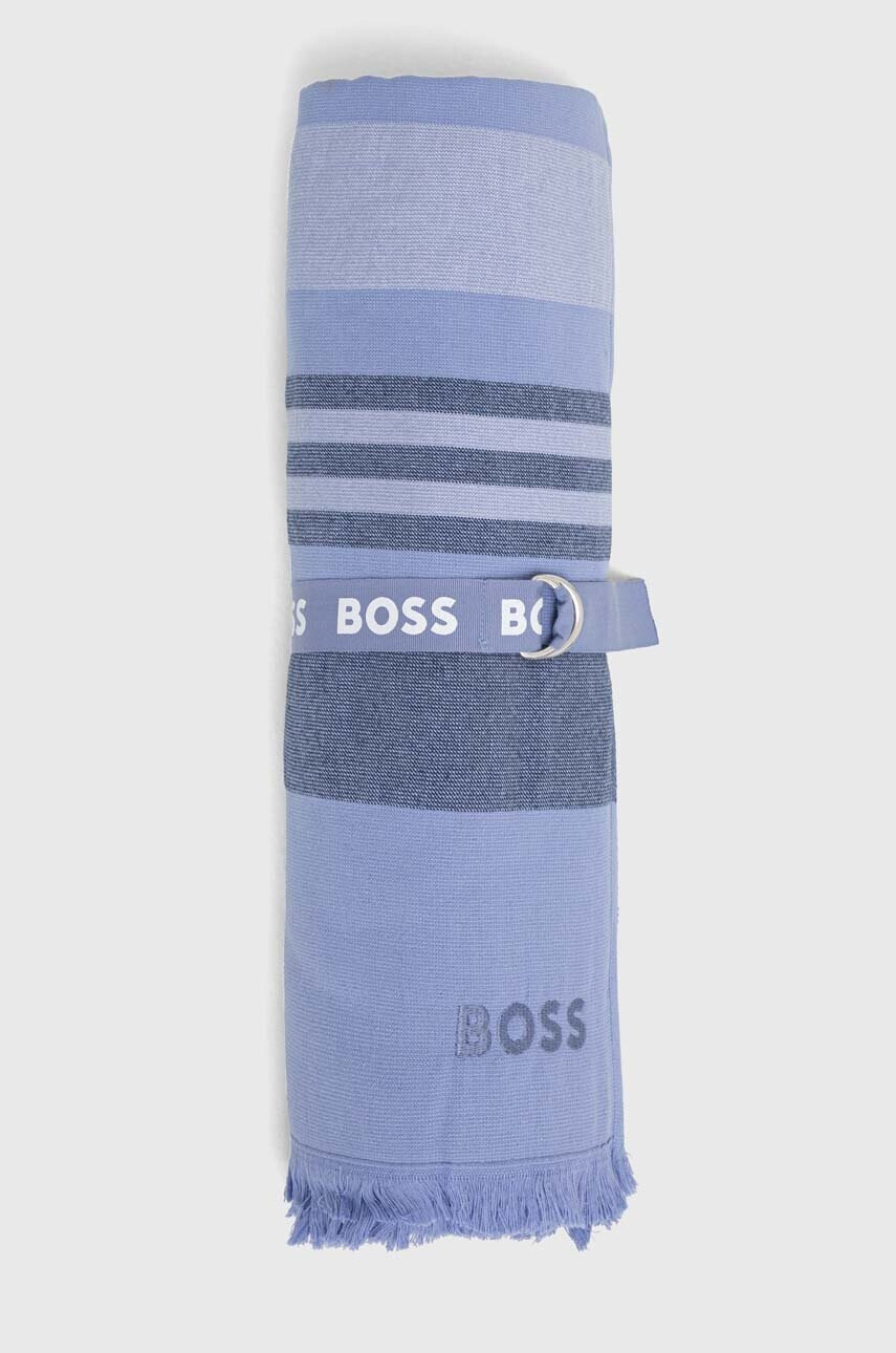 Boss Памучна кърпа в синьо - Pepit.bg