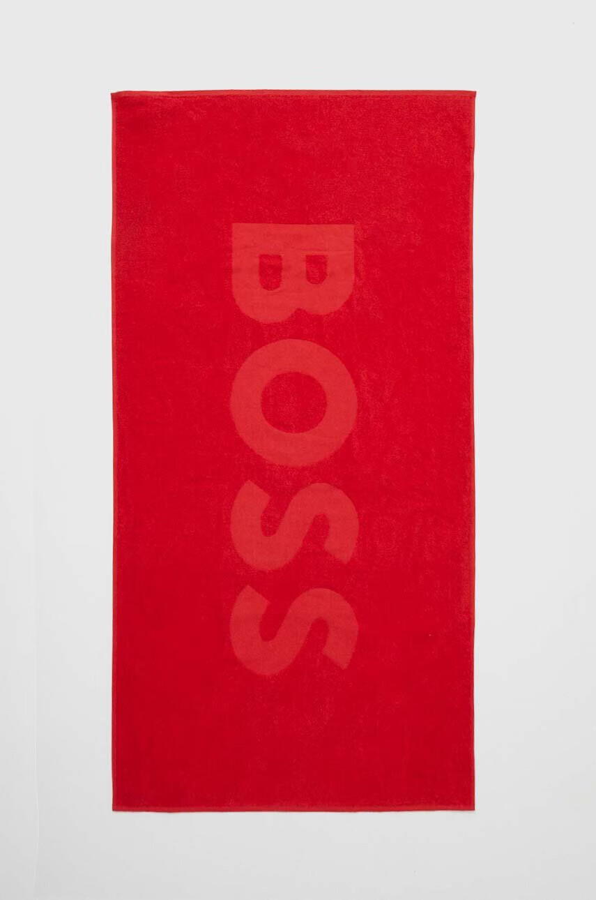 Boss Памучна кърпа в червено - Pepit.bg