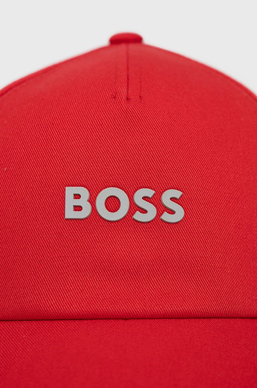 Boss Orange Памучна шапка BOSS Casual в червено с апликация - Pepit.bg