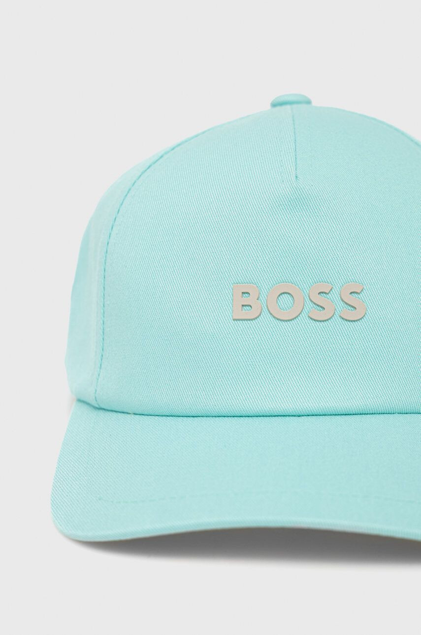 Boss Orange Памучна шапка BOSS Casual в зелено с апликация - Pepit.bg