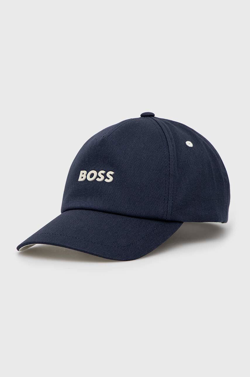 Boss Orange Памучна шапка с козирка BOSS CASUAL в черно с апликация - Pepit.bg