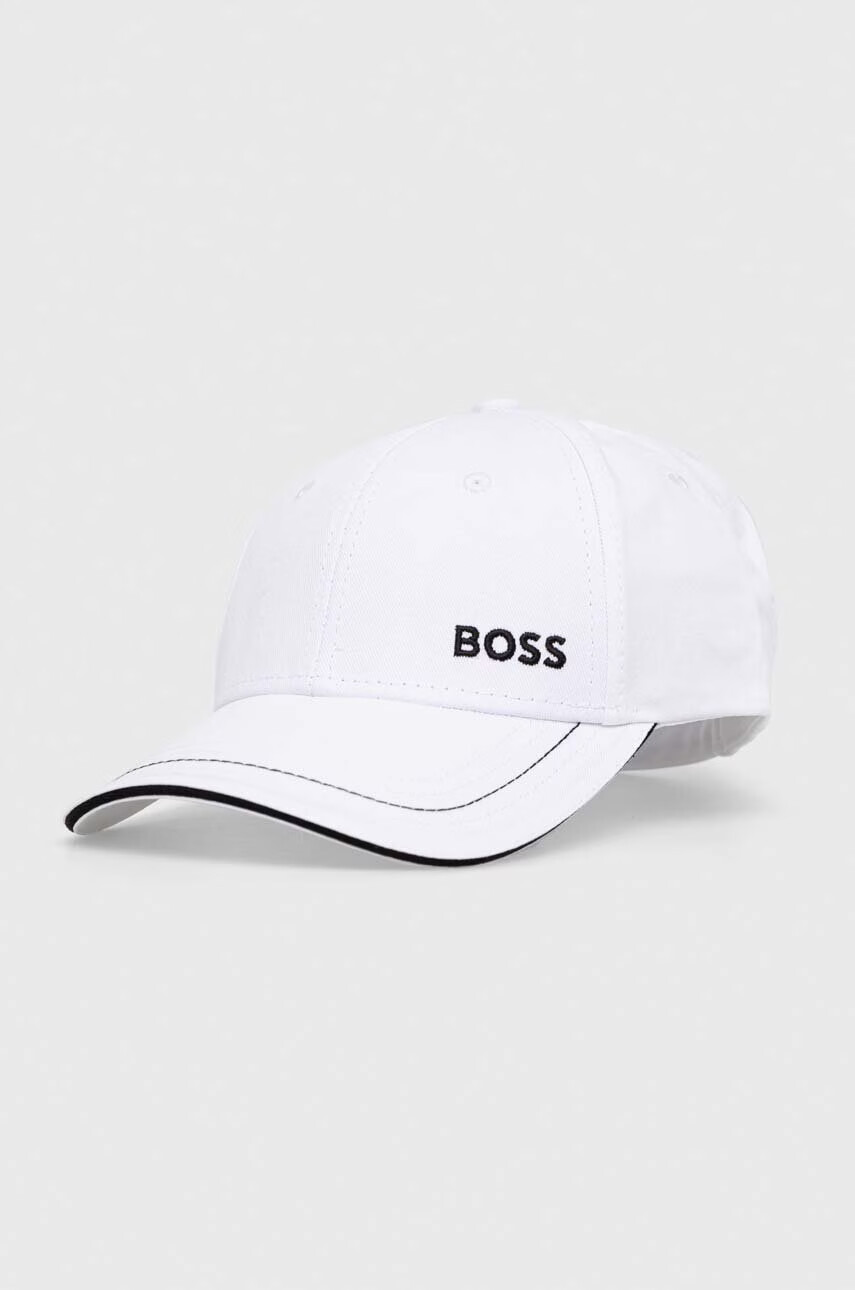 Boss Памучна шапка с козирка GREEN - Pepit.bg