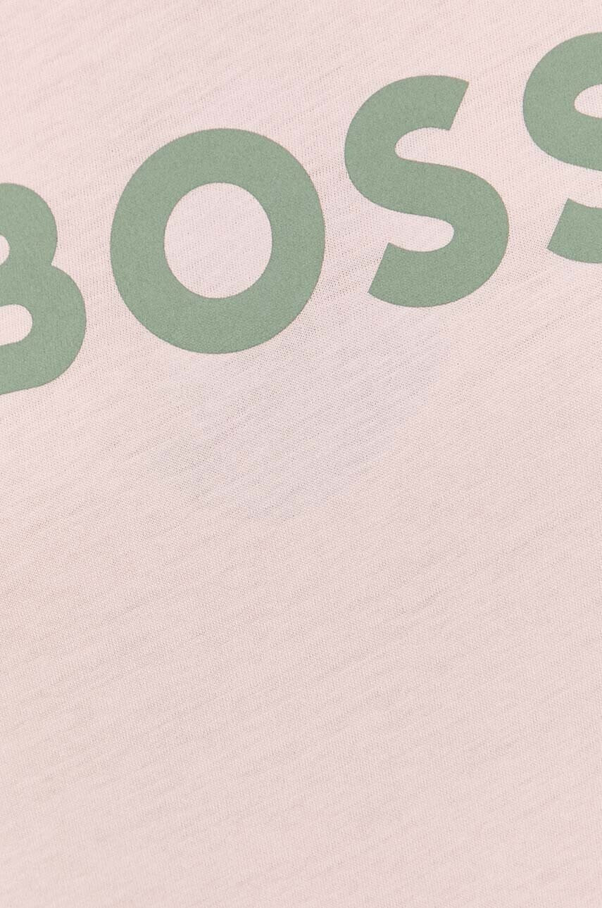 Boss Памучна тениска в розово - Pepit.bg