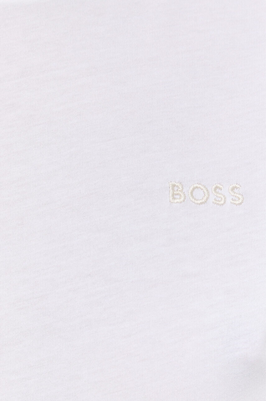 Boss Памучна тениска в бяло - Pepit.bg