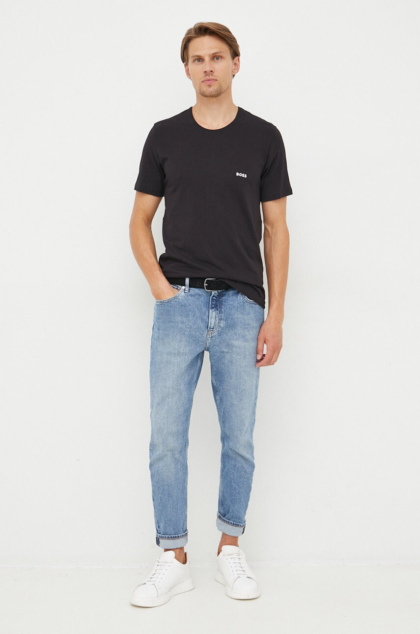 Boss Памучна тениска с изчистен дизайн - Pepit.bg
