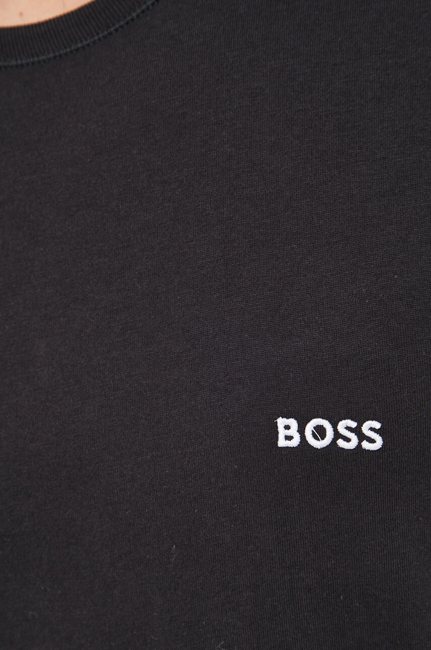 Boss Памучна тениска с изчистен дизайн - Pepit.bg