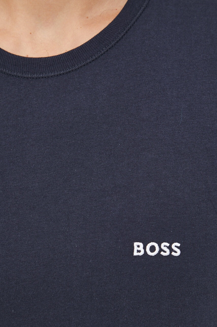 Boss Памучна тениска с изчистен дизайн - Pepit.bg