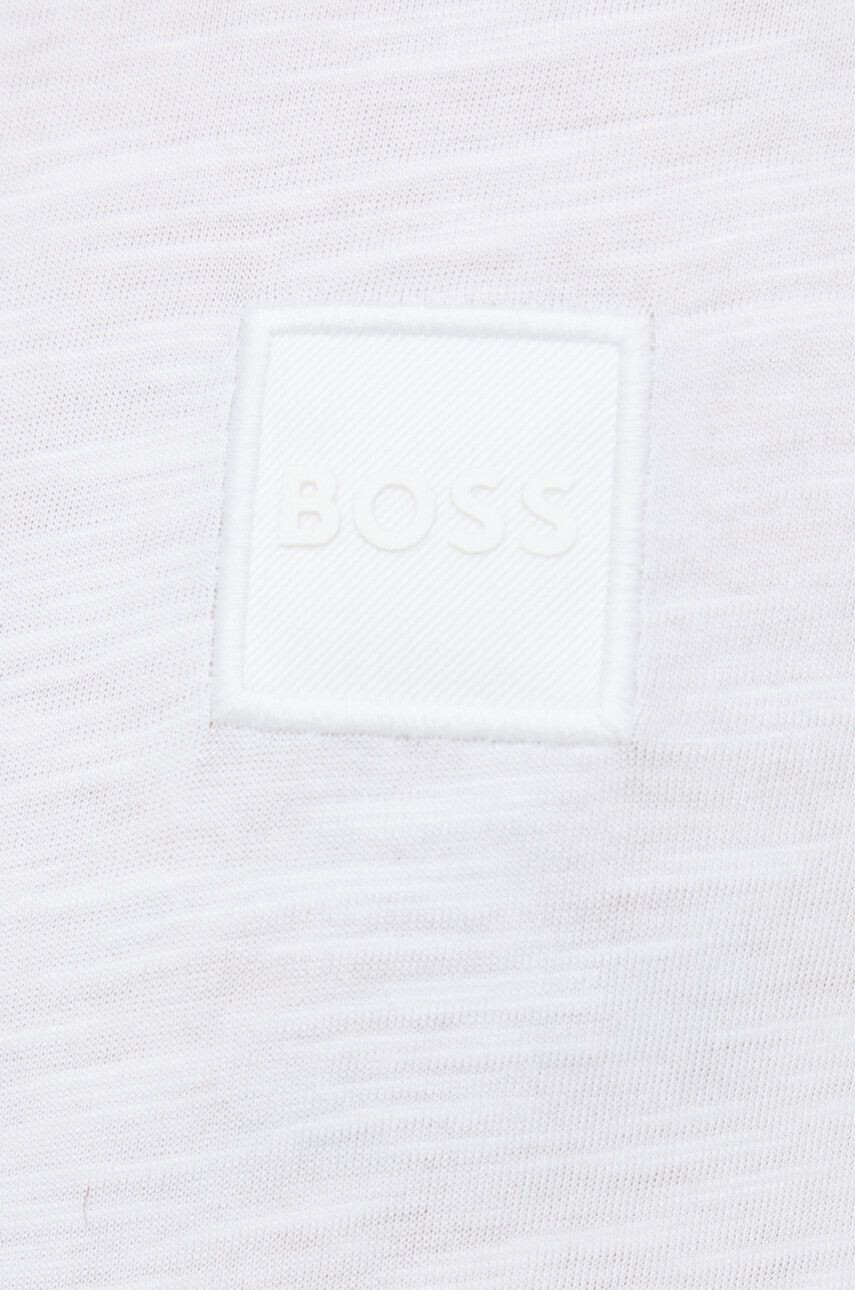 Boss Orange Памучна тениска BOSS Boss Casual в бяло с изчистен дизайн - Pepit.bg