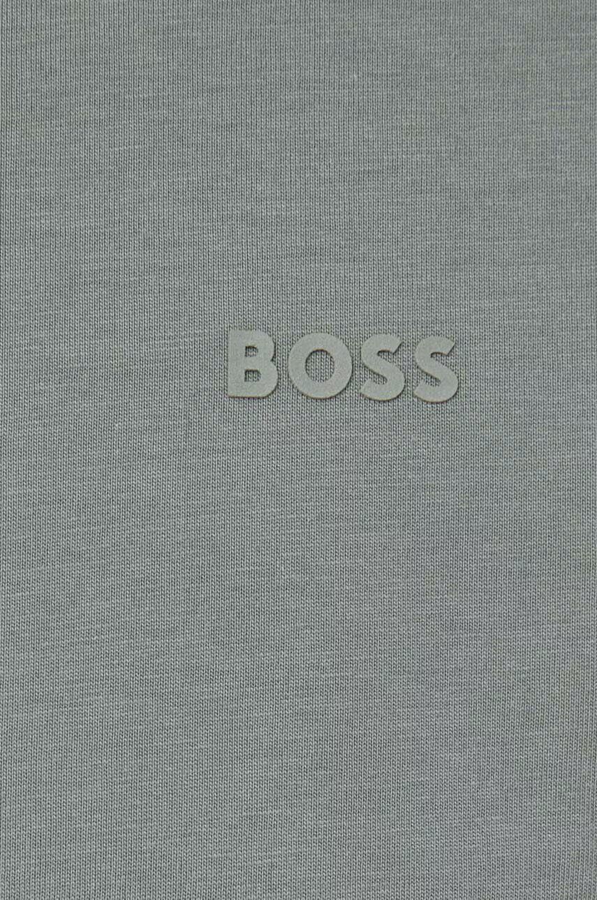 Boss Памучна тениска в черно с изчистен дизайн - Pepit.bg