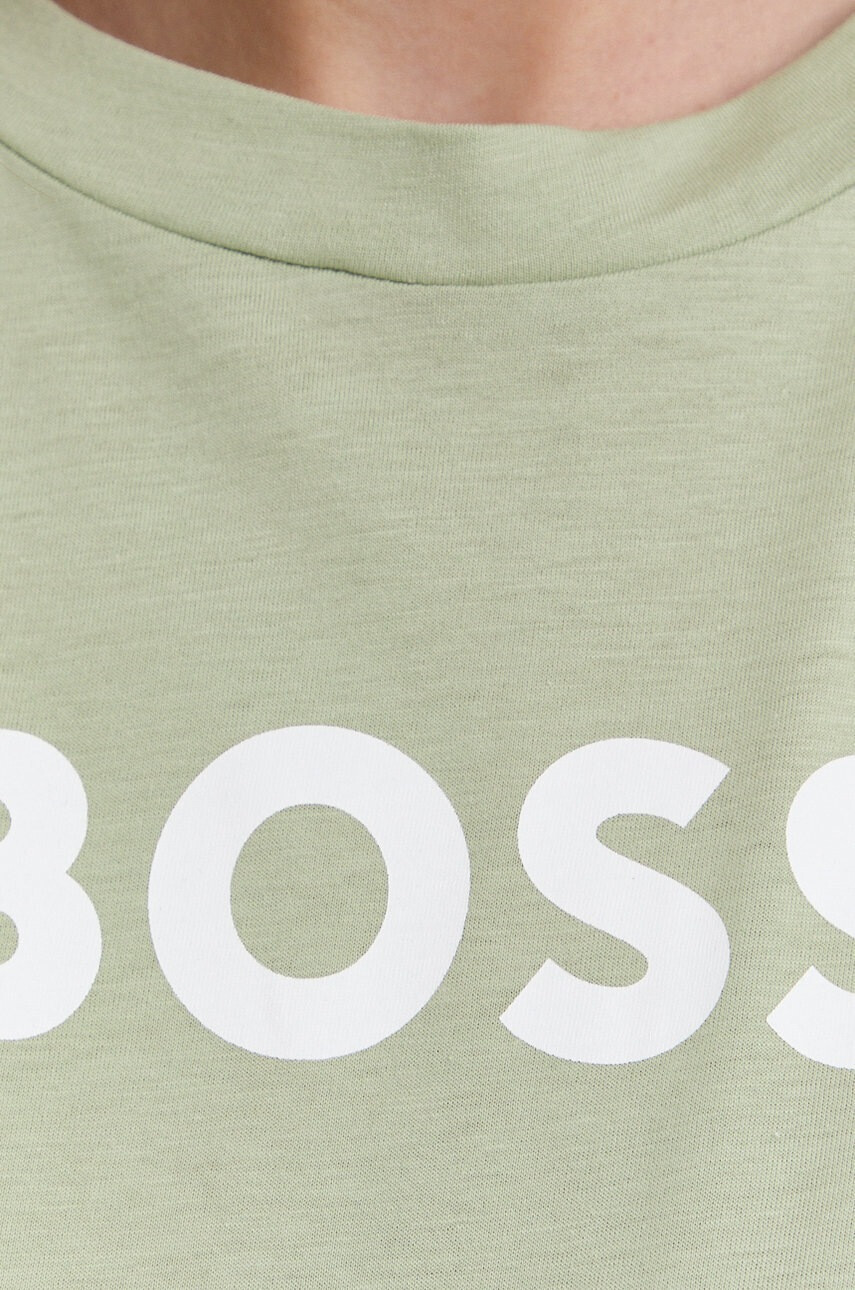 Boss Памучна тениска в зелено - Pepit.bg