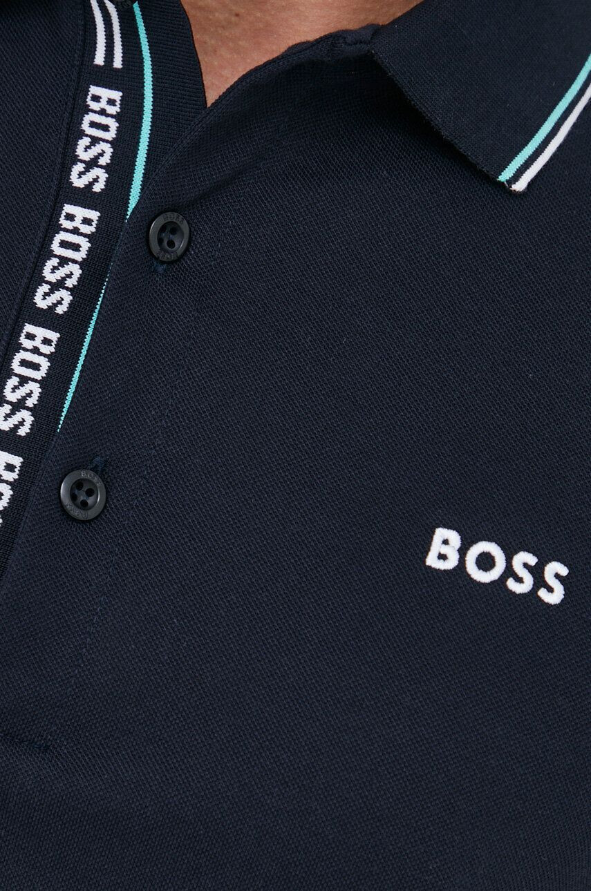 Boss Green Памучна тениска BOSS BOSS ATHLEISURE в тъмносиньо с изчистен дизайн - Pepit.bg