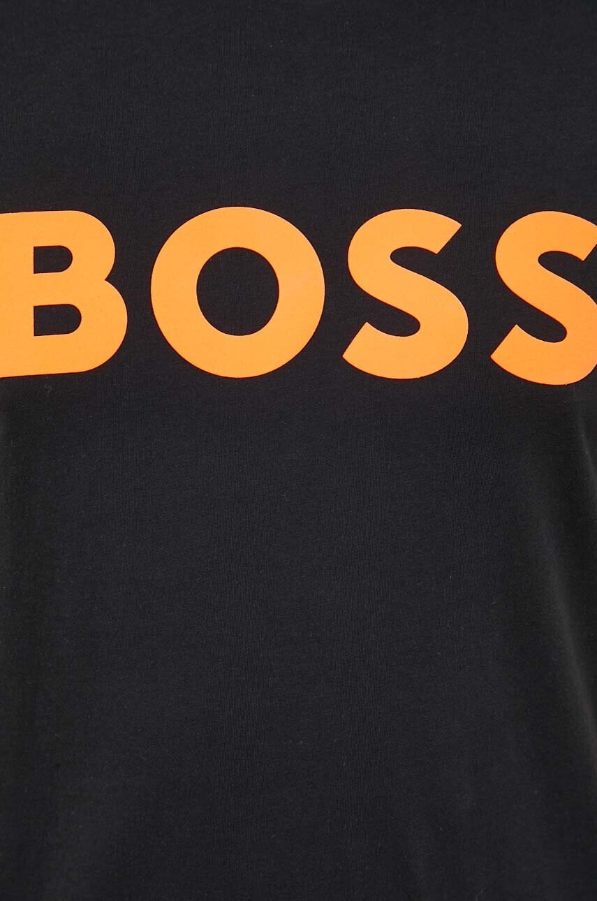 Boss Orange Памучна тениска BOSS BOSS CASUAL в черно с принт - Pepit.bg