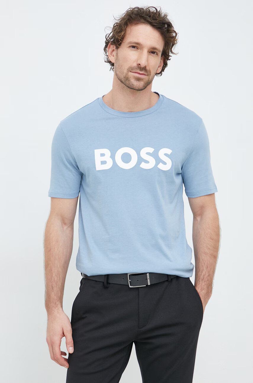 Boss Orange Памучна тениска BOSS Boss Casual с принт - Pepit.bg