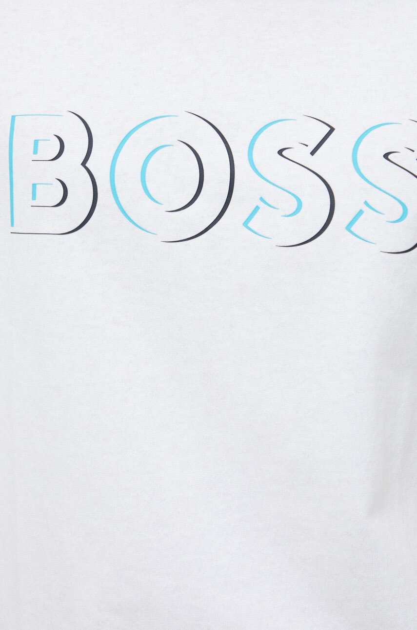 Boss Green Памучна тениска BOSS в бяло с принт - Pepit.bg