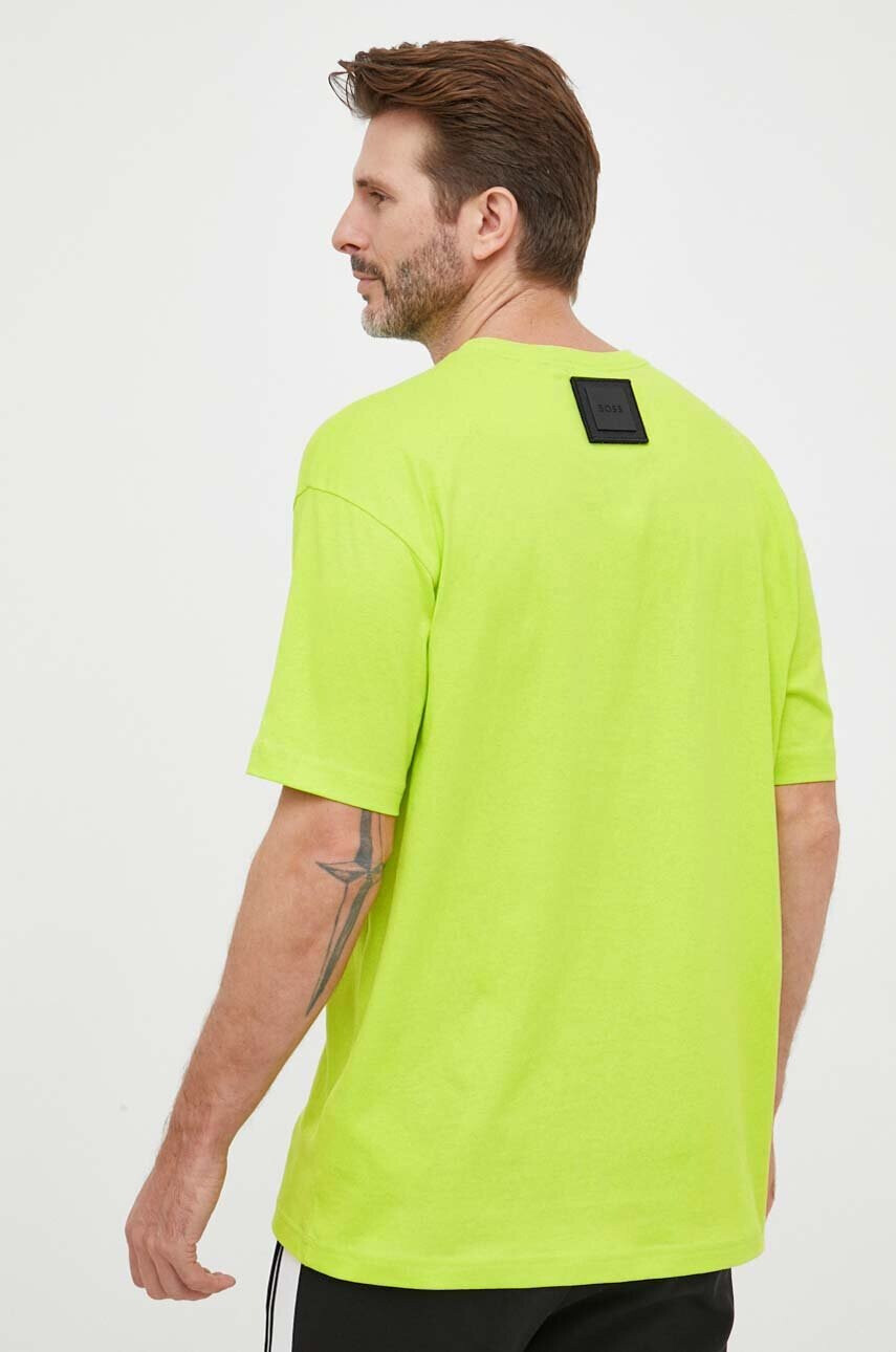 Boss Green Памучна тениска BOSS в зелено с принт - Pepit.bg