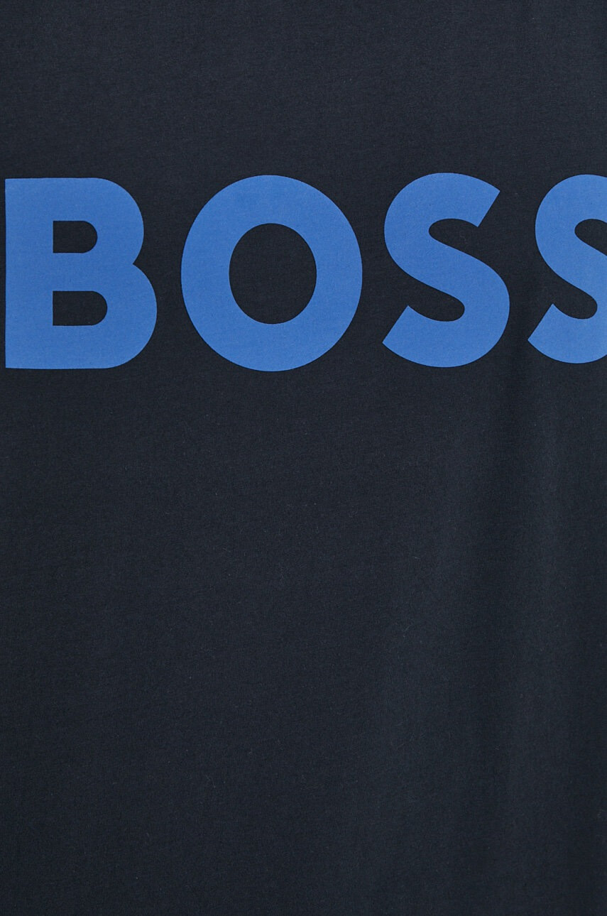 Boss Green Памучна тениска BOSS в черно с принт - Pepit.bg