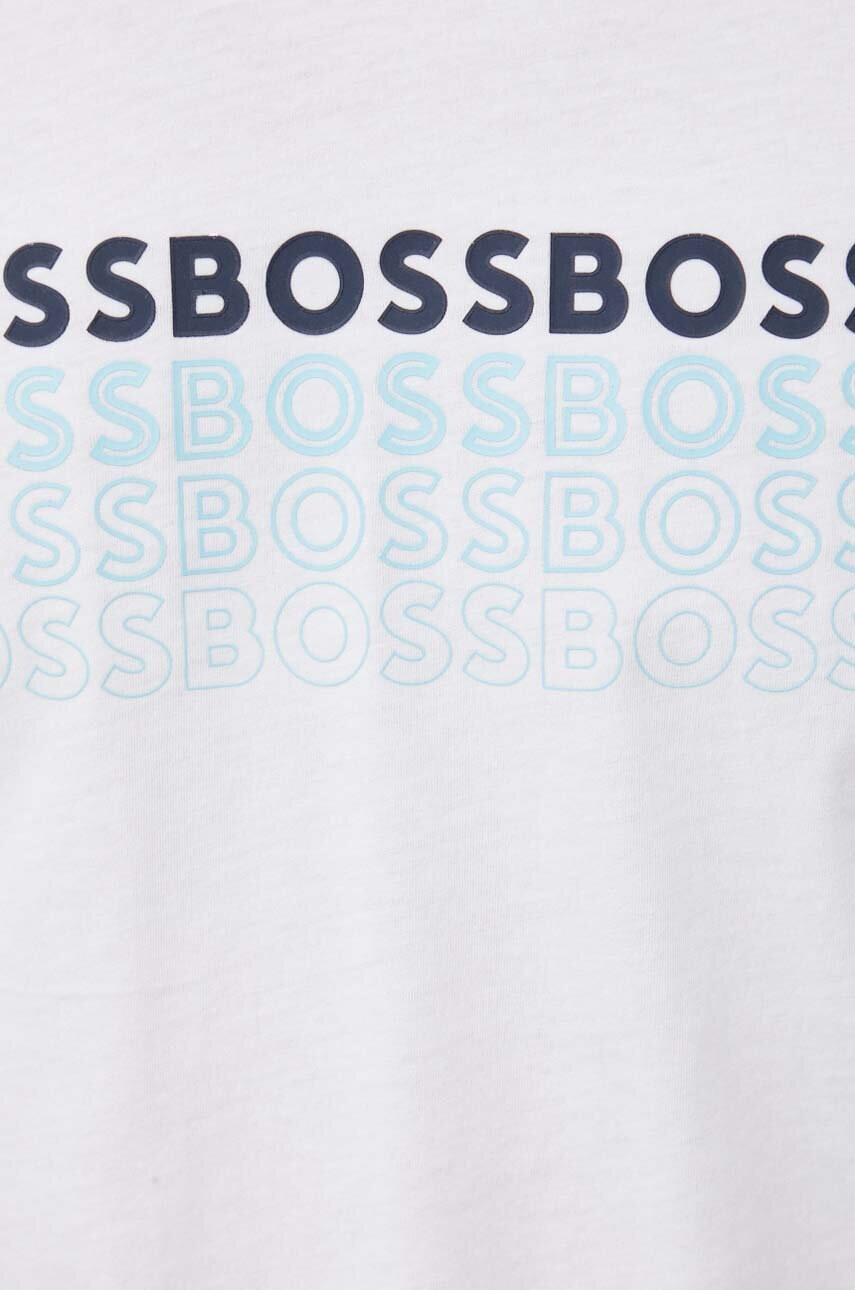 Boss Green Памучна тениска BOSS в бяло с принт - Pepit.bg