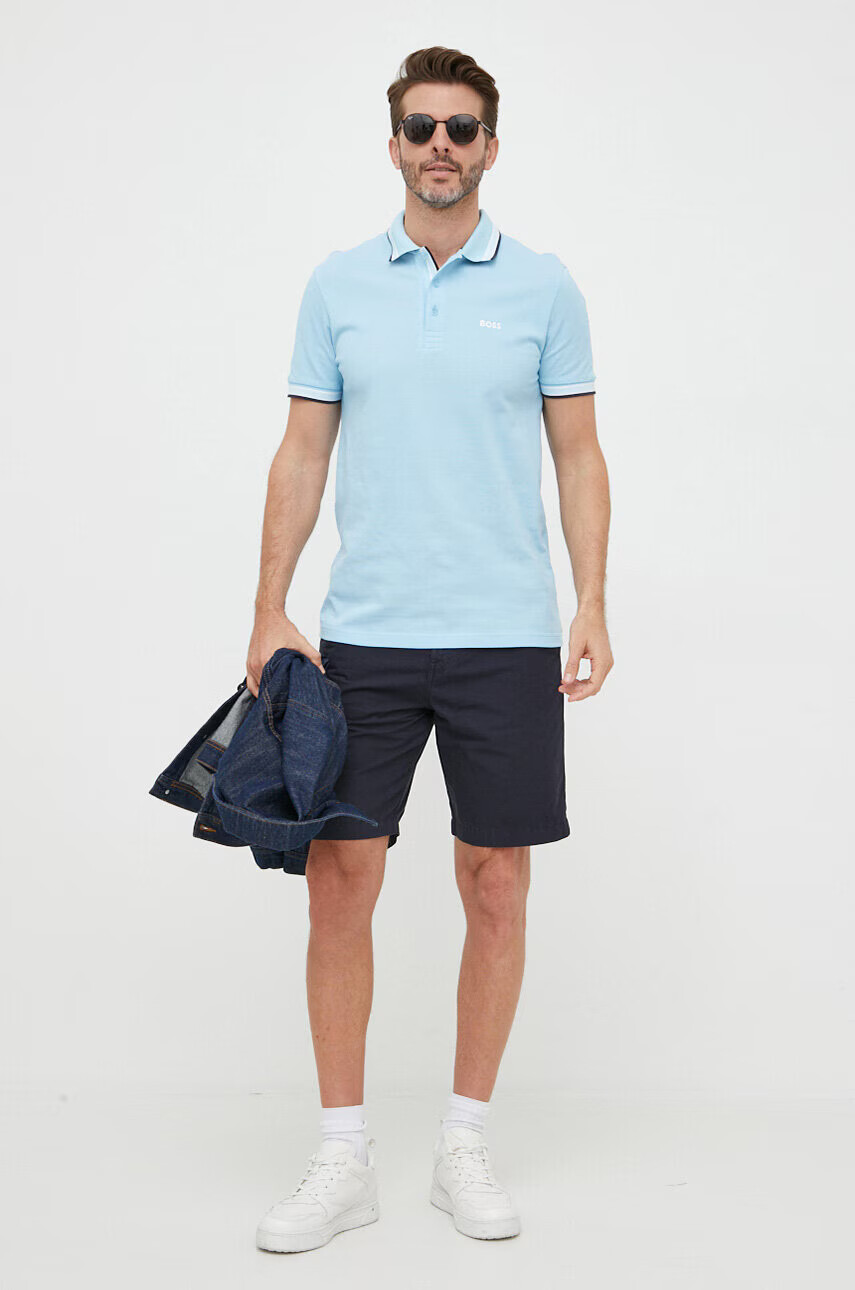 Boss Green Памучна тениска с яка BOSS BOSS ATHLEISURE - Pepit.bg