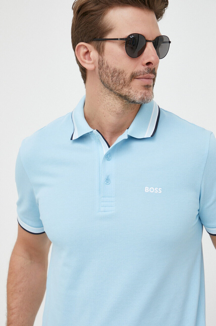 Boss Green Памучна тениска с яка BOSS BOSS ATHLEISURE - Pepit.bg