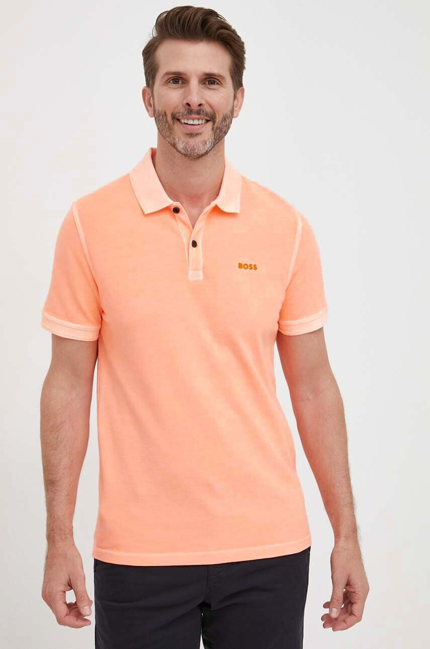 Boss Orange Памучна тениска с яка BOSS BOSS CASUAL - Pepit.bg
