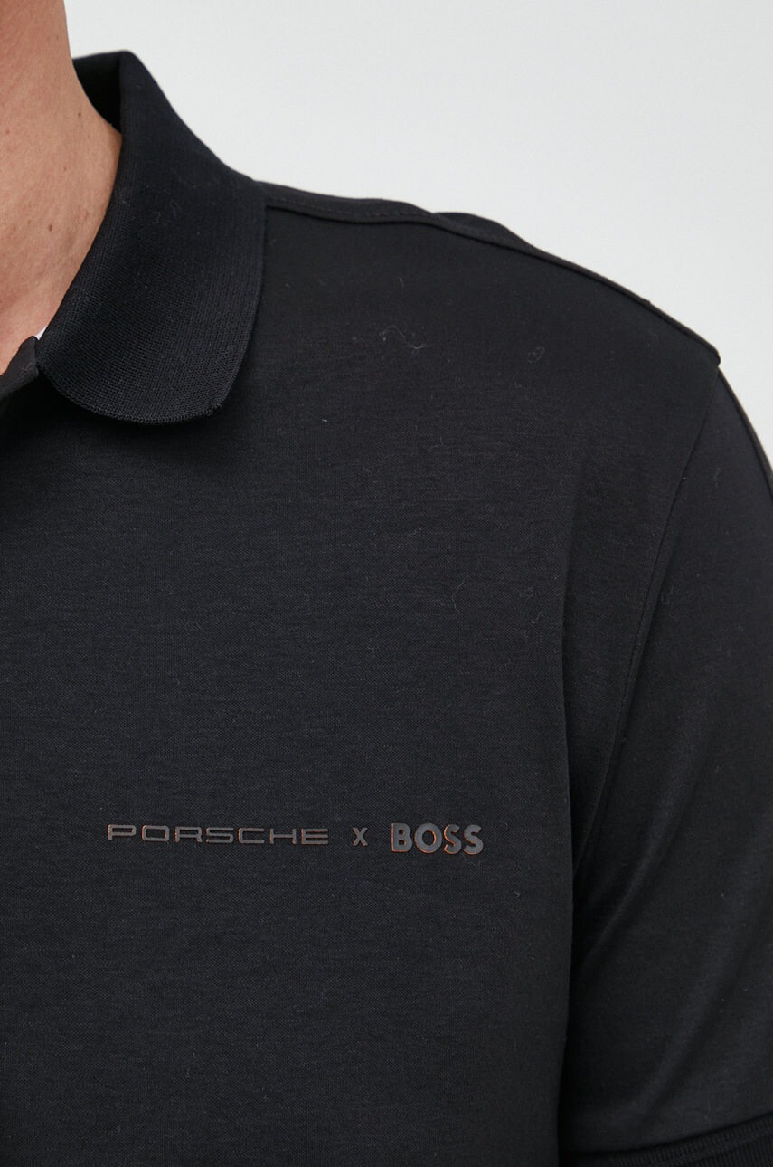 Boss Памучна тениска с яка X Porshe - Pepit.bg